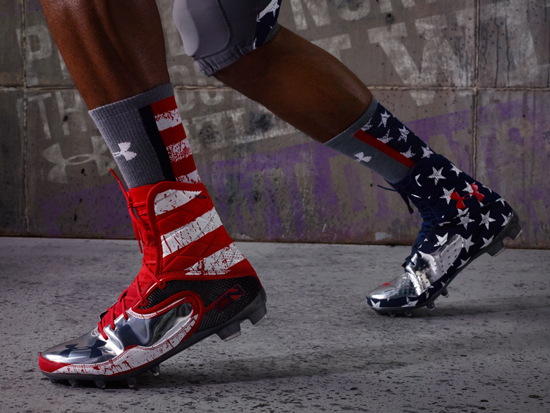 Illustration for article titled Northwestern's Very Literal "Wounded Warrior" Unis Have Blood Spatters